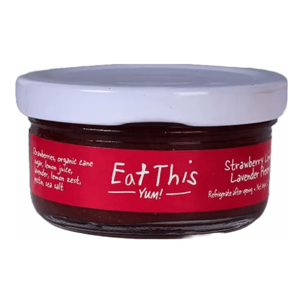 Strawberry Lemon Lavender Preserves - 2.5 oz - My SensibiliTeas - small batch fruit spread from Eat This Yum