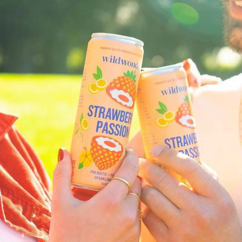 Strawberry Passion Sparkling Probiotic and Prebiotics - My SensibiliTeas - healthy mocktail from wildwonder