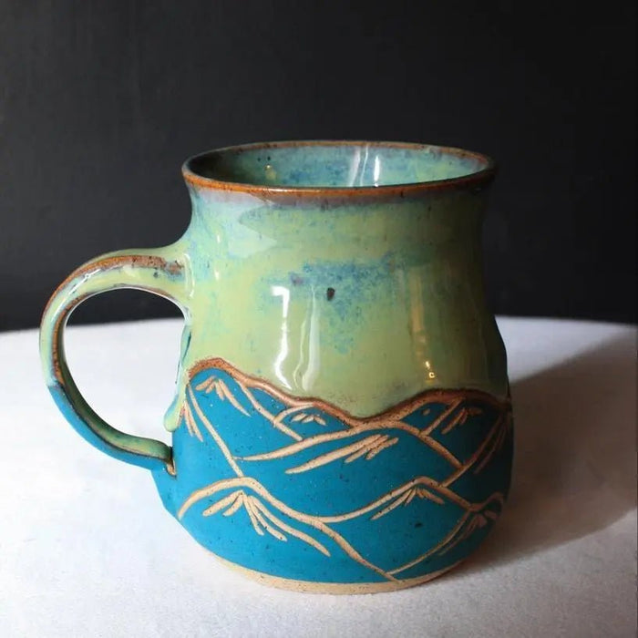 Teal Mountain Mug - My SensibiliTeas - handmade mug from The Midnight Mustard Seed