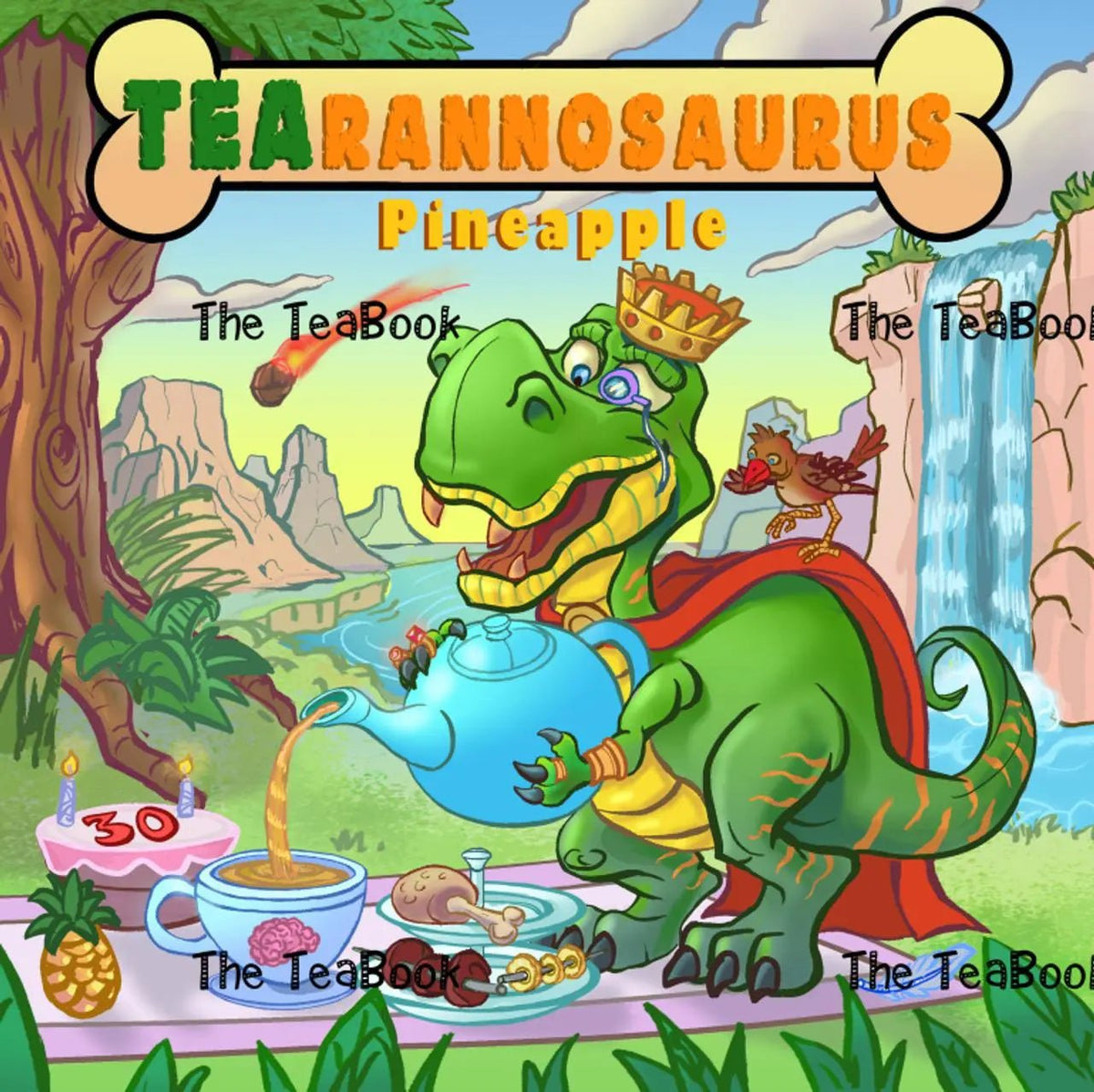 TEArannosaurus King Pineapple (TEAhistoric Park) - My SensibiliTeas - punny tea bags from The TeaBook