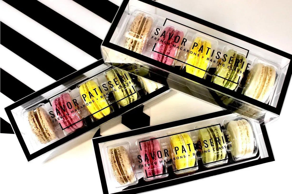 The Classics Collection - Box of 5 Macarons - My SensibiliTeas - macaron assortment from Savor Patisserie French Macarons