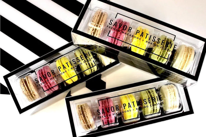 The Classics Collection - Box of 5 Macarons - My SensibiliTeas - macaron assortment from Savor Patisserie French Macarons