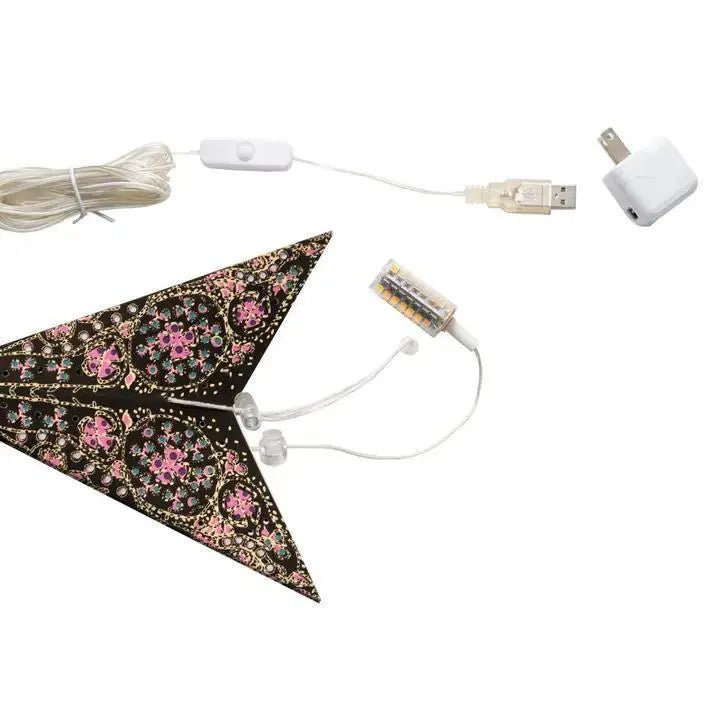 Turquoise and Violet Cathedral Star Lantern - My SensibiliTeas - paper star lantern from Artschatz