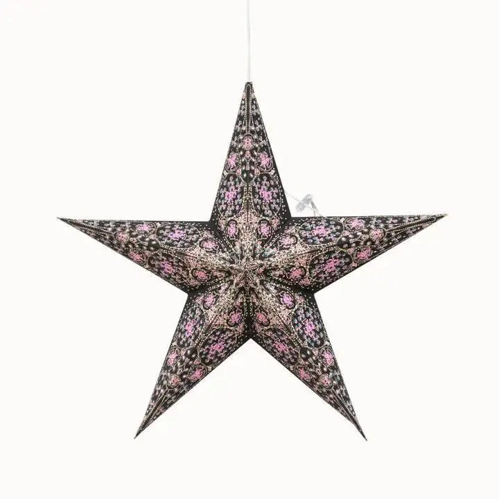 Turquoise and Violet Cathedral Star Lantern - My SensibiliTeas - paper star lantern from Artschatz