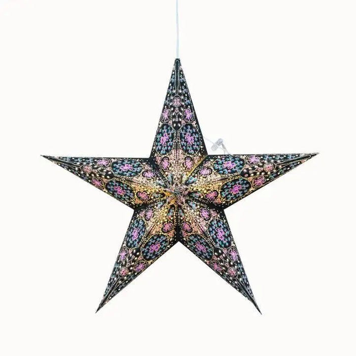 Turquoise and Violet Cathedral Star Lantern - My SensibiliTeas - paper star lantern from Artschatz