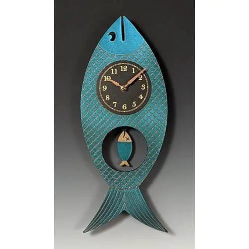 Wanda Pendulum Clock (Iridescent Blue) - My SensibiliTeas - artisan fish pendulum clock from Leonie Lacouette