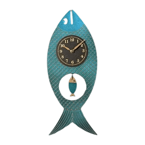 Wanda Pendulum Clock (Iridescent Blue) - My SensibiliTeas - artisan fish pendulum clock from Leonie Lacouette