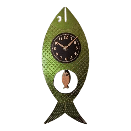 Wanda Pendulum Clock (Iridescent Green) - My SensibiliTeas - fish pendulum clock from Leonie Lacouette