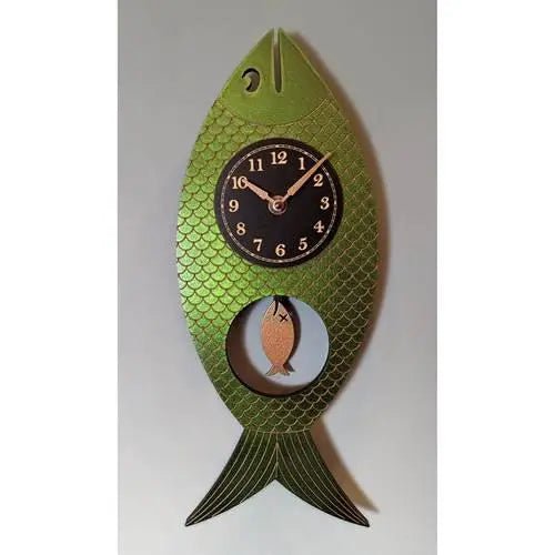 Wanda Pendulum Clock (Iridescent Green) - My SensibiliTeas - fish pendulum clock from Leonie Lacouette