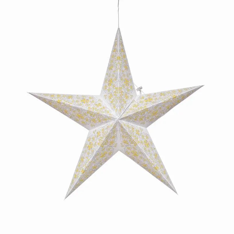 White and Yellow Cathedral Star Lantern - My SensibiliTeas - paper star lantern from Artschatz