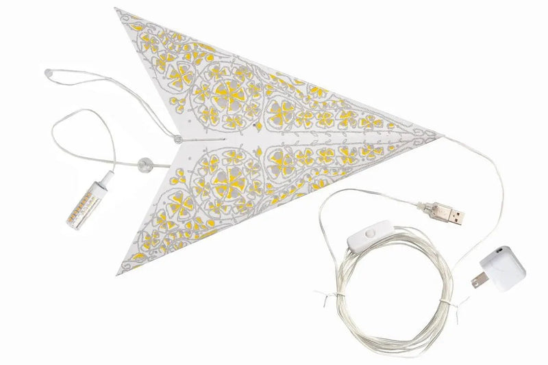 White and Yellow Cathedral Star Lantern - My SensibiliTeas - paper star lantern from Artschatz