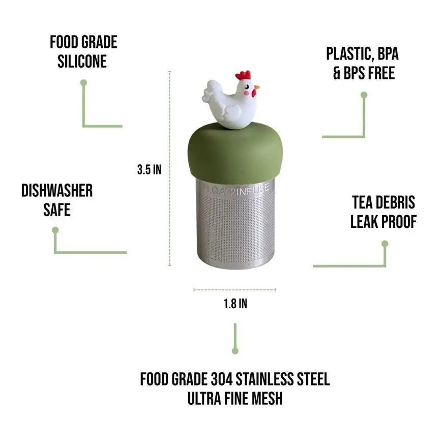 White Chicken Floating Tea Steeper - My SensibiliTeas - tea infuser from Float2Infuse Tea Infuser