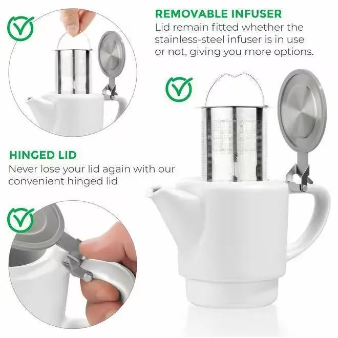 White Tea for One Porcelain Teapot Cups Saucer Set 15 fl. oz - My SensibiliTeas - teaware from Tealyra