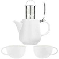 White Tea for Two Porcelain Teapot & 2 Cups Set 27 fl. oz - My SensibiliTeas - teaware from Tealyra