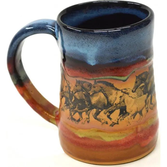 Wild Horses 17 Oz. Tankard - My SensibiliTeas - Equestrian Mug from Always Azul Pottery