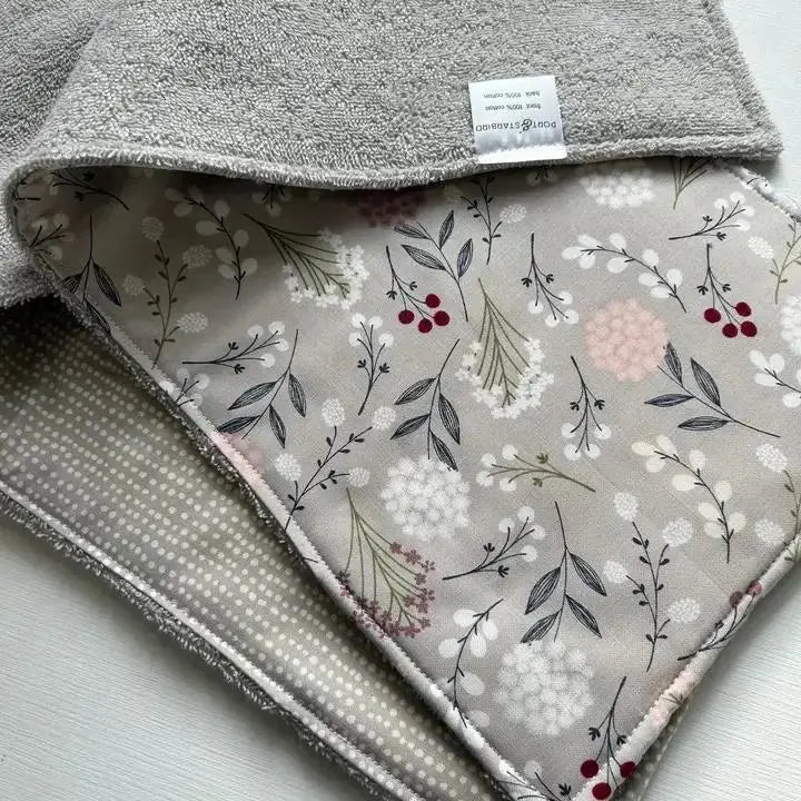 Wildflowers On Grey Burp Cloth, Set of 2 - My SensibiliTeas-baby essentials from Port & Starbird